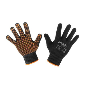 Рукавички Neo Tools робочі, бавовна та поліестер, пунктир, розмір 8 (97-620-8)