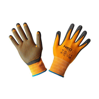 Neo Tools 97-621-9 Перчатки рабочие, нейлон с нитриловыми точками, р. 9
