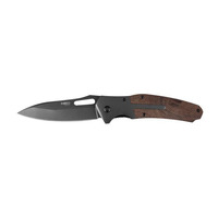 Neo Tools 63-115 Нож складной, 22см, лезвие 11см, ручка SS +деревянная, 3Cr13, лезвие с сатиновым покрытием, зажим для ремня