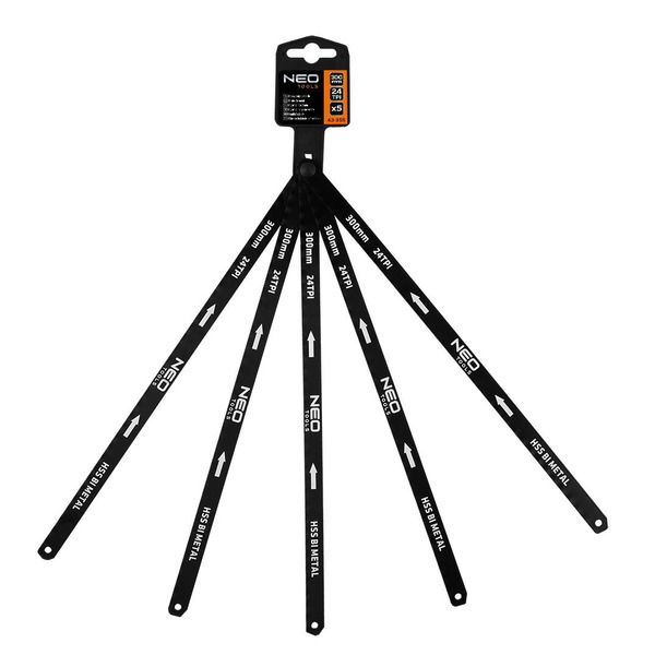 Полотно ножівкове Neo Tools для металу 24TPI 300мм, 5шт (43-355)