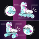 NEON Роликовые коньки Combo Skates Бирюзовый (Размер 30-33)