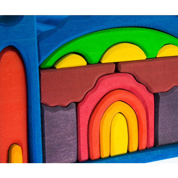 Конструктор дерев'яний Nic Все в замку синій (NIC523268)