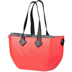 Сумка MyMia червоний корпус/ сіра підкладка/ набір (ручки, фіксатори, ремені на коляску) еко-шкіра, чорний