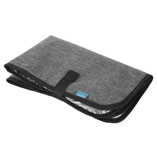 Сумка MyMia з синім корпусом, сірою підкладкою та набором аксесуарів в еко-шкірі, чорний.