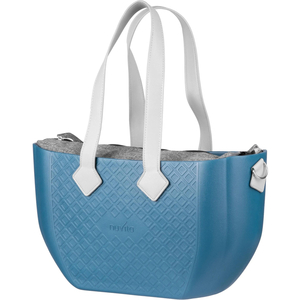 Сумка MyMia синій корпус/ сіра підкладка/ набір (ручки, фіксатори, ремені на коляску) еко-шкіра, сірий