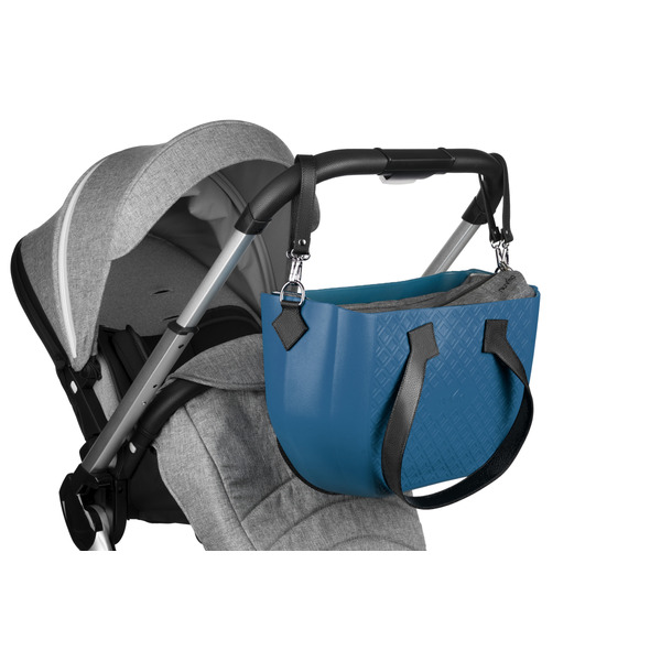 Сумка MyMia Blue with Grey Lining and Black Leather Handles, Straps and Stroller Clips