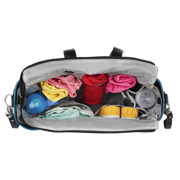 Сумка MyMia Blue with Grey Lining and Black Leather Handles, Straps and Stroller Clips