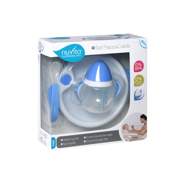 Набір для годування Nuvita 6м+ Блакитний 3 предмета. (NV1491Blue)