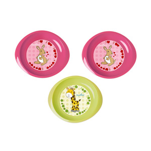 Nuvita Набор тарелочек  6м+ 3шт. мелкие (розовые и салатовая)