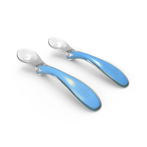 Nuvita Набор силиконовых ложечек для кормления Easy Eating 6м+ 2 шт. (синий)