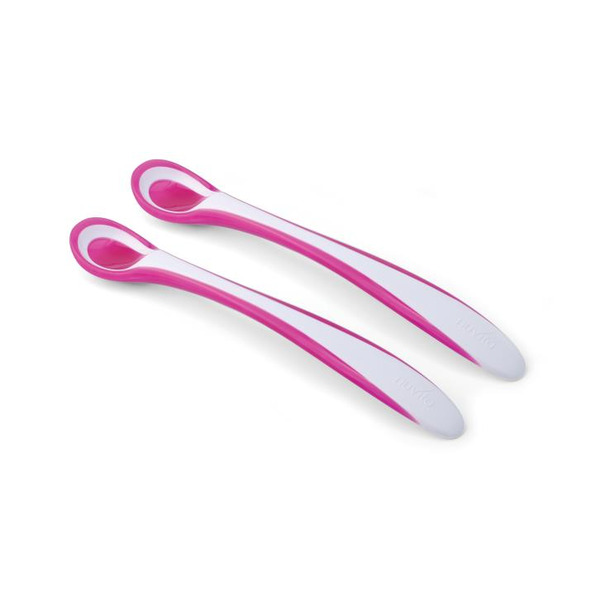 Nuvita Набор ложечек с термоиндикатором Easy Eating 6м+ 2 шт. (розовая)