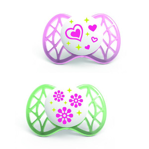 Пустушка ортодонтична Nuvita Air 0м + 2шт. для дівчинки (NV7060Girl)