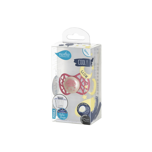 Nuvita Пустышка Air55 Cool 0m+ ортодонтическая (светящаяся в темноте) [NV7064GSA]