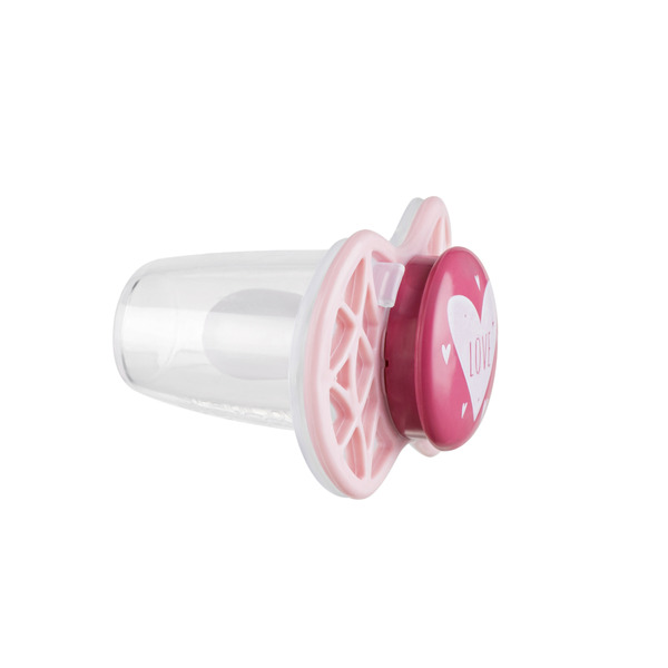 Пустушка симетрична Nuvita NV7065 Air55 Cool 0m +" LOVE" рожево-персикова (NV7065PR)