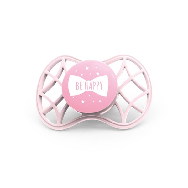 Пустушка симетрична Nuvita NV7065 Air55 Cool 0m +" BE HAPPY" кольору" рожевий кварц" (NV7065RQ)