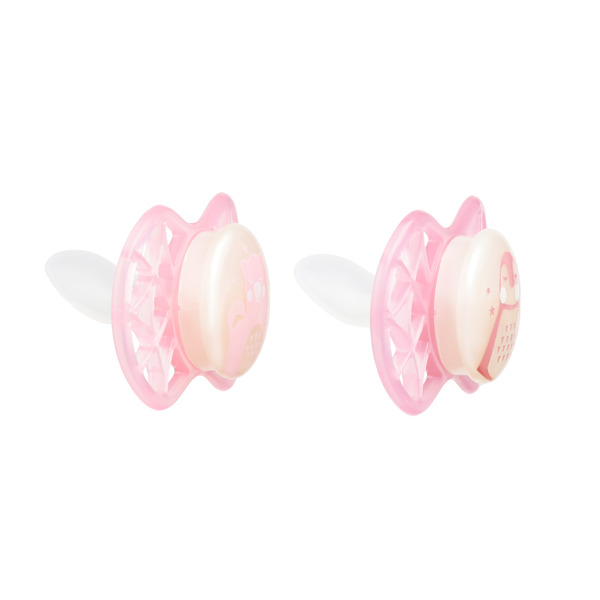 Пустушка ортодонтична Nuvita NV7066 Air55 Explorer 0m + 2шт. світиться в темряві (ведмедик, пінгвін) (NV7066GF)