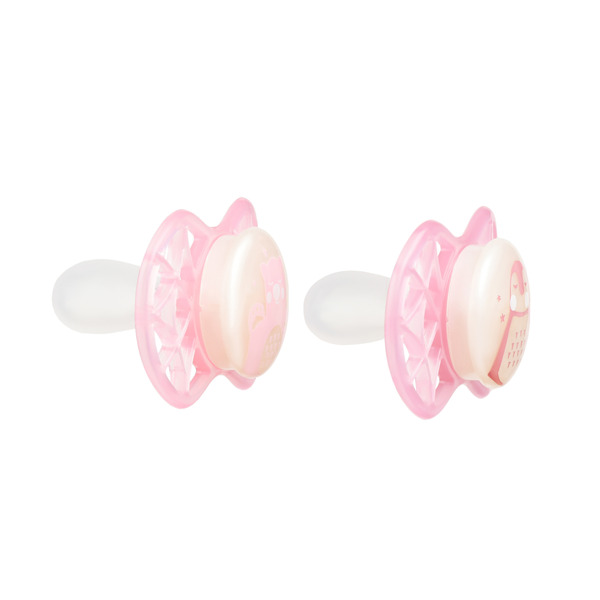 Пустушка симетрична Nuvita NV7067 Air55 Explorer 0m+2шт. світиться в темряві (ведмедик, пінгвін) (NV7067GF)