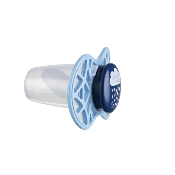 Пустушка ортодонтична Nuvita NV7084 Air55 Cool 6m +" LOVE" блакитно-синя (NV7084CB)