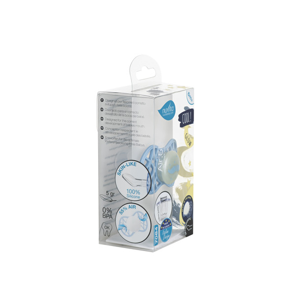 Nuvita Пустышка Air55 Cool 6m+ ортодонтическая (светящаяся в темноте) [NV7084GDB]