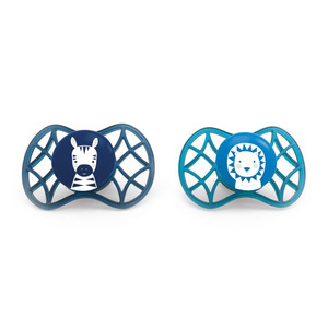 Пустушка ортодонтична Nuvita NV7086 Air55 Explorer 6m + 2шт. (Зебра, лев) (NV7086M)