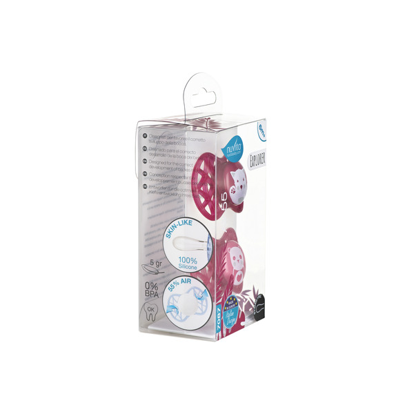 Пустушка симетрична Nuvita NV7087 Air55 Explorer 6m+ 2шт. (кіт, панда) (NV7087F)