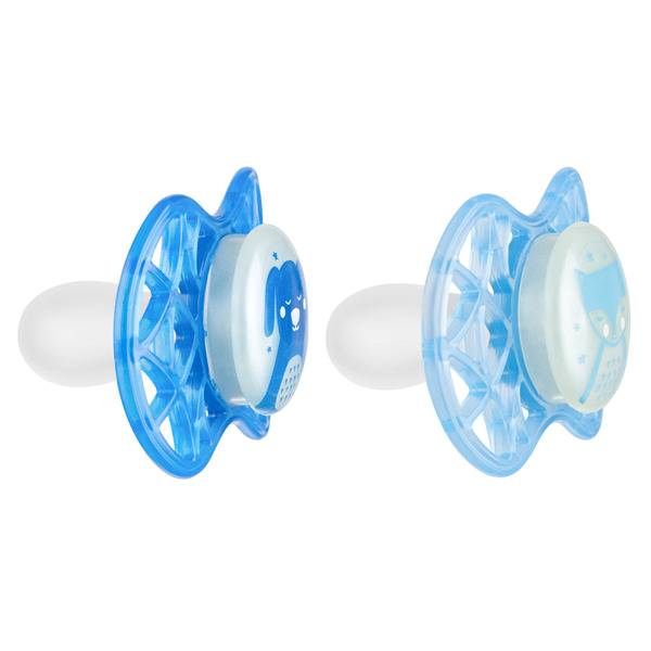 Пустушка симетрична Nuvita NV7087 Air55 Explorer 6m+2шт. світиться в темряві (собачка, лисиця) (NV7087GM)