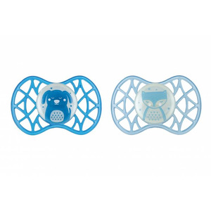 Пустушка симетрична Nuvita NV7087 Air55 Explorer 6m+2шт. світиться в темряві (собачка, лисиця) (NV7087GM)