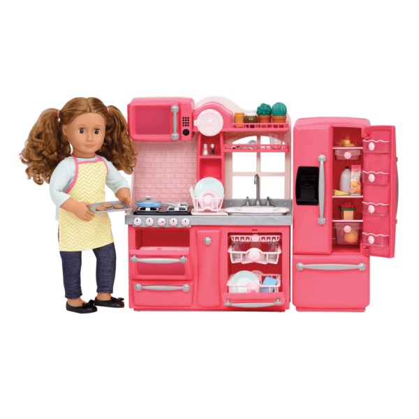 Набір меблів Our Generation Кухня для гурманів 94 аксесуара рожева (BD37365Z)