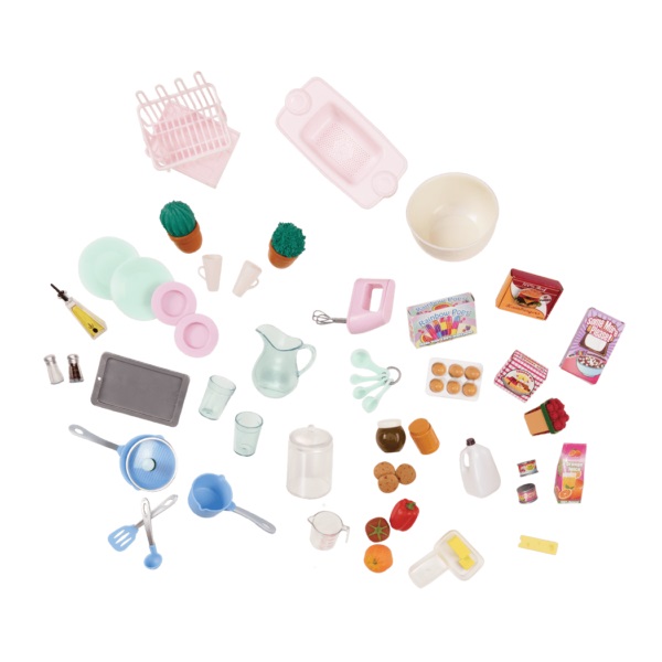 Набір меблів Our Generation Кухня для гурманів 94 аксесуара рожева (BD37365Z)