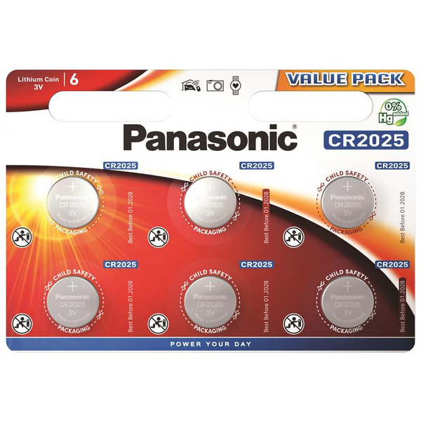 Батарейка Panasonic CR 2025 BL 6шт