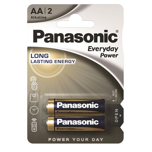 Panasonic Батарейка EVERYDAY POWER щелочная AA блистер, 2 шт.