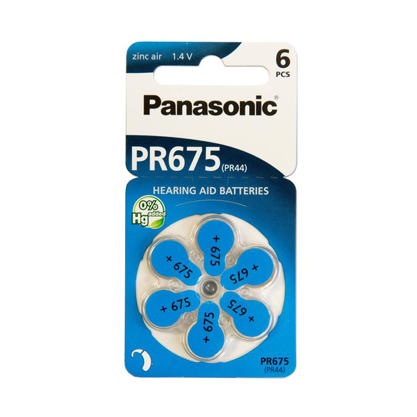 Батарейка Panasonic ZA675 bat(1.4B) PR44 Zinc Air 6шт (PR-675H/6LB)