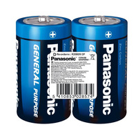 Panasonic Батарейка GENERAL PURPOSE вугільно-цинкова D(R20) плівка, 2 шт.