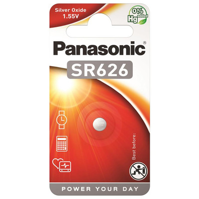 Panasonic Батарейка серебряно-цинковая SR626(377, V377, D377) блистер, 1 шт.