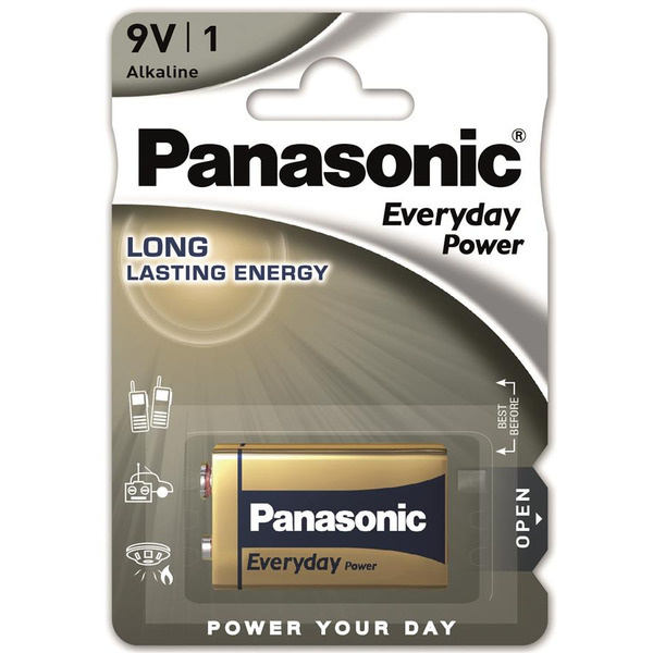 Батарейка Panasonic Krona bat Alkaline 1шт EVERYDAY POWER (6LR61REE/1B)