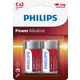Philips Батарейка Power Alkaline щелочная C(LR14) блистер, 2 шт