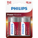 Philips Батарейка Power Alkaline щелочная DLR20) блистер, 2 шт