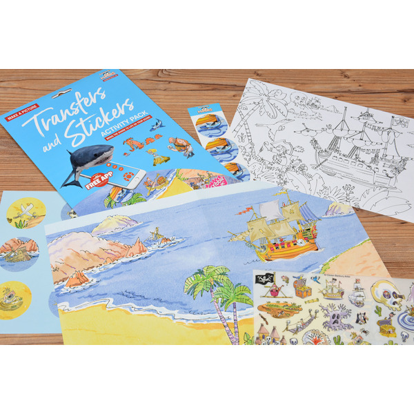 Scribble Down Набор переводных наклеек с онлайн приложением - Остров пиратских сокровищ