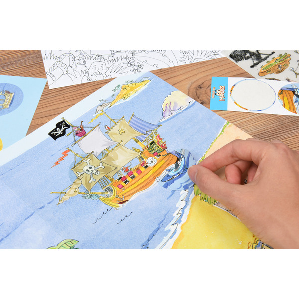 Scribble Down Набор переводных наклеек с онлайн приложением - Остров пиратских сокровищ