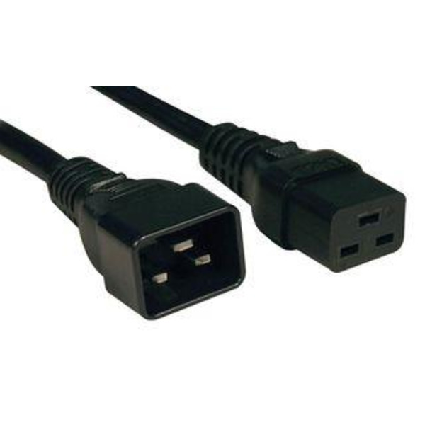 Кабель живлення ZPAS C19/C20, 2m, 16A, чорний