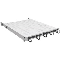 Полка с кольцами и щётками регул. ZPAS 19" 1U глуб. 450-550 мм груз.120кг чёрная