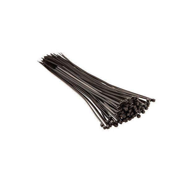 Стяжка Top Tools чорна, 3.6x300 мм, пластик, 100 шт. (44E960)