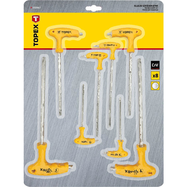 Topex 35D967 Набiр ключiв шестигранних HEX з Т-подiбною ручкою, 9 шт.