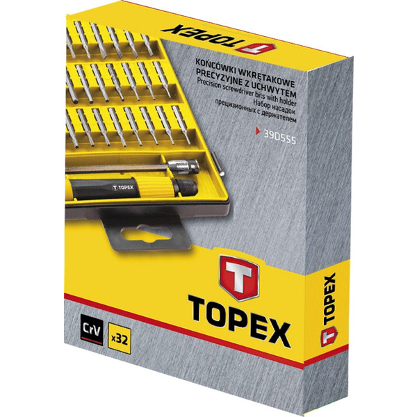 Topex 39D555 Насадки прецизiйнi з тримачем, набiр (пiд викрутку) 32 шт.