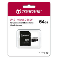 Карта пам`яті Transcend microSDXC 64GB C10 UHS-I U1 High Endurance (85TB) (TS64GUSD350V)