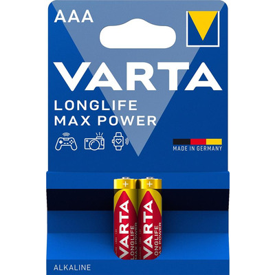 VARTA Батарейка LONGLIFE MAX POWER щелочная AAA блистер, 2 шт.