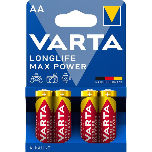 VARTA Батарейка LONGLIFE MAX POWER AA блистер, 4 шт.