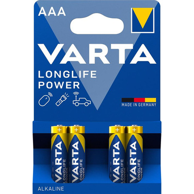 VARTA Батарейка LONGLIFE Power щелочная AAA блистер, 4 шт.