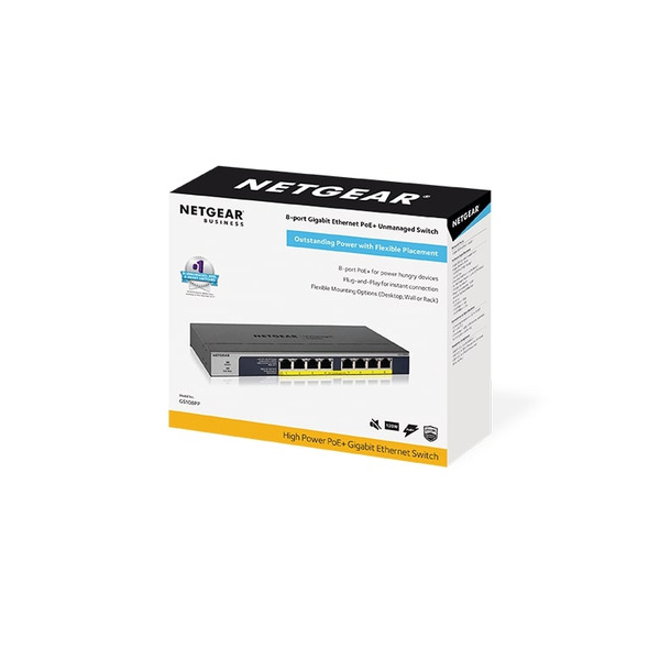 Комутатор NETGEAR GS108PP 8xGE PoE +, некерований