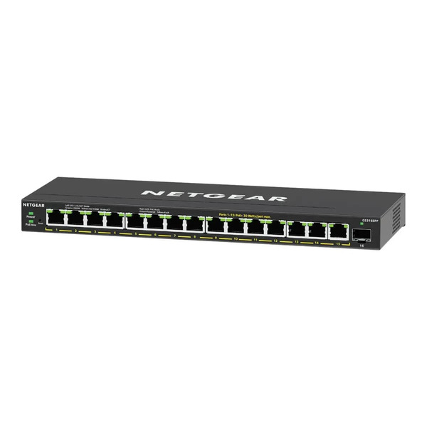 Комутатор NETGEAR GS316EPP 15x1GE PoE+(231Вт), 1xSFP, керований
